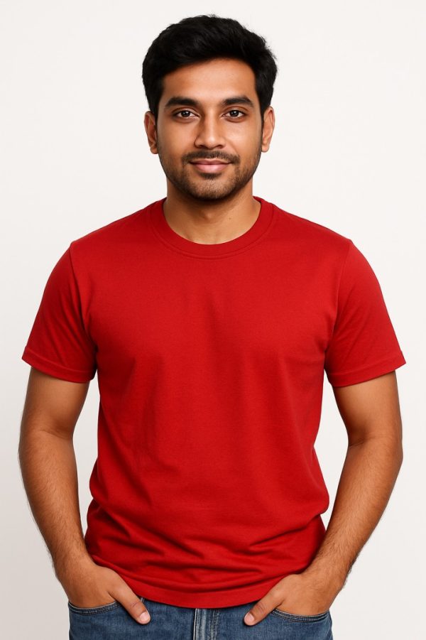 Van Heusen Men's Cotton Regular Fit Solid T-Shirt Crew Neck, Short Sleeves