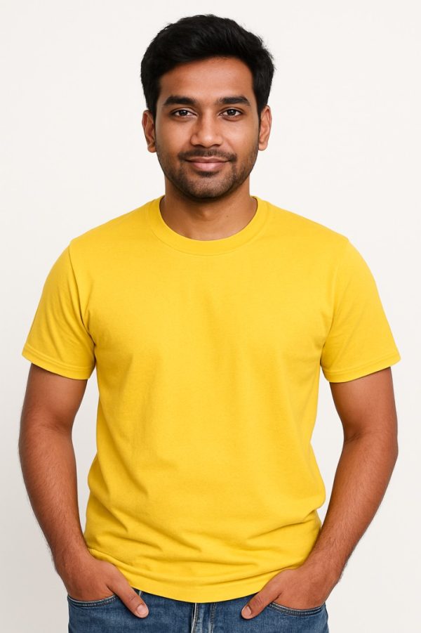 Van Heusen Men's Cotton Regular Fit Solid T-Shirt Crew Neck, Short Sleeves - Image 2